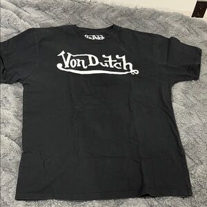 Von Dutch Black Tee with White Logo